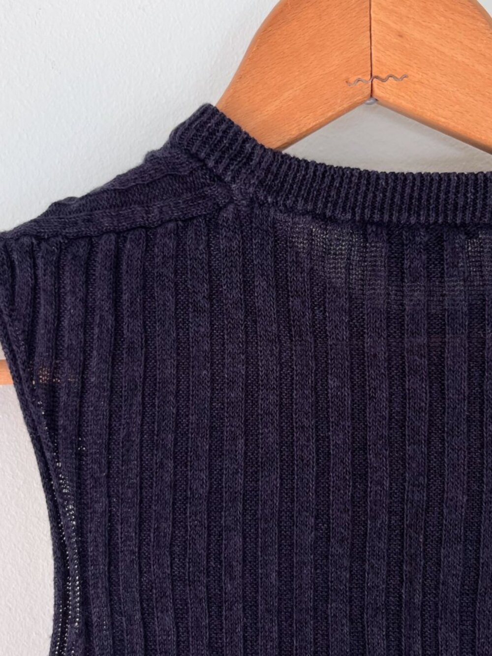 Theory Linen Blend Ribbed Tank - Picture 6 of 7